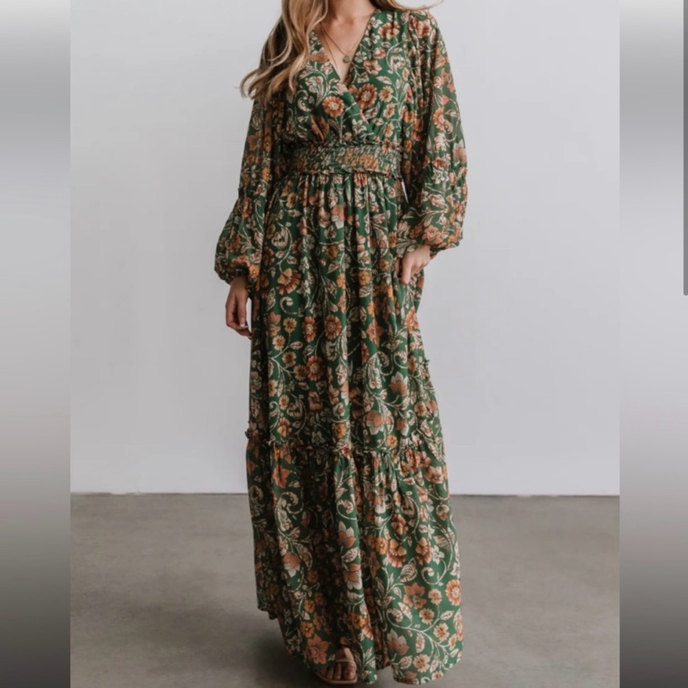 Floral Green Maxi Dress